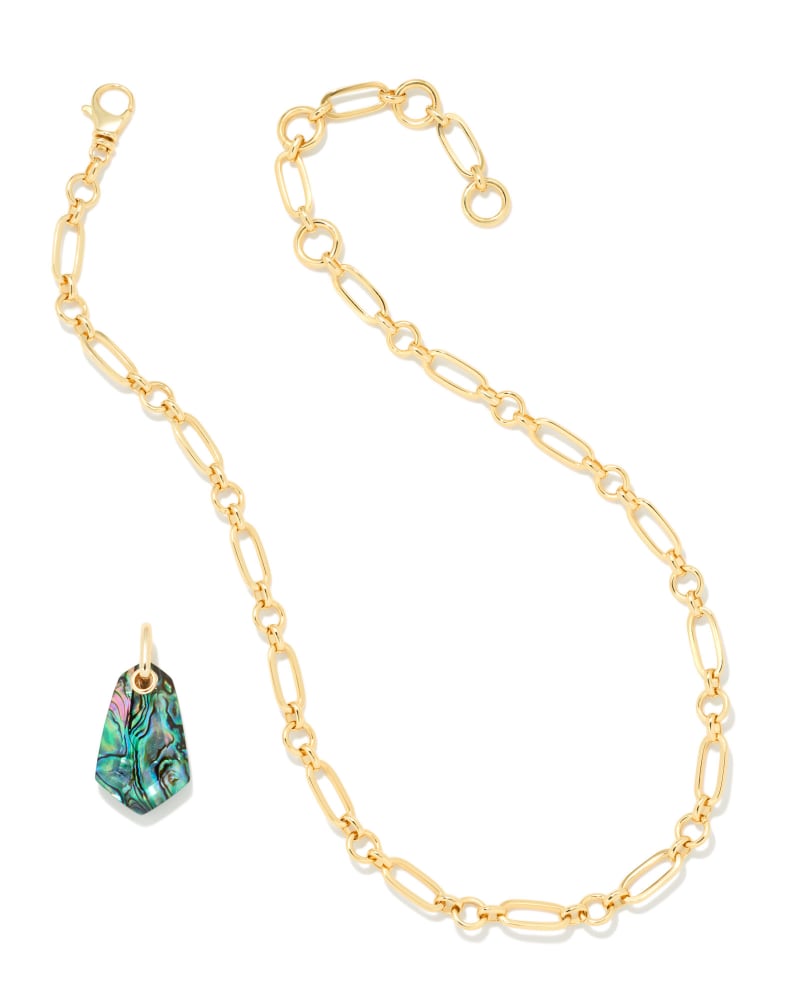 Ashlyn Gold Convertible Long Pendant Necklace in Abalone image number 2